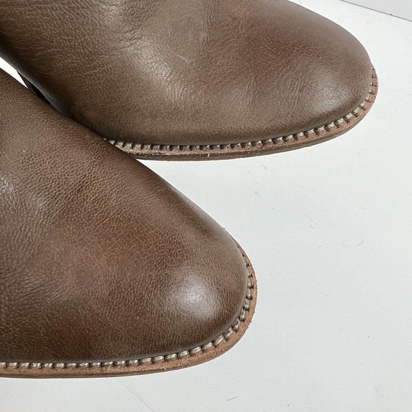 Dolce Vita Women's Taupe Gray Brown Heeled Leather Ankle Boots Booties 7 Stacked - Picture 6 of 14